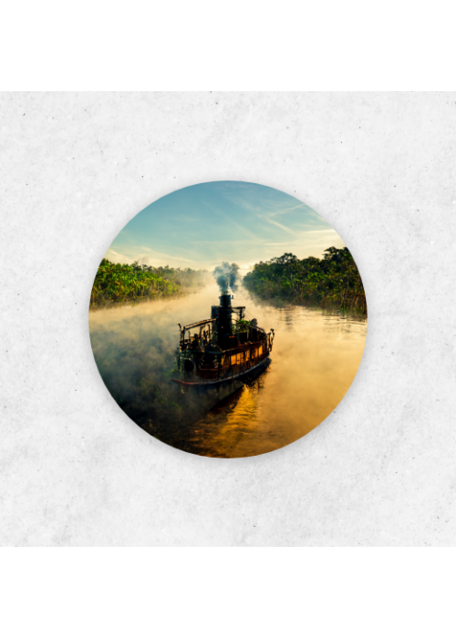 Steam Boat On Amazon Forest