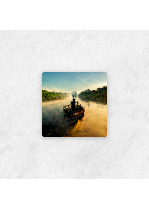 Steam Boat On Amazon Forest