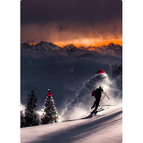 Christmas Snow Cap Mountain